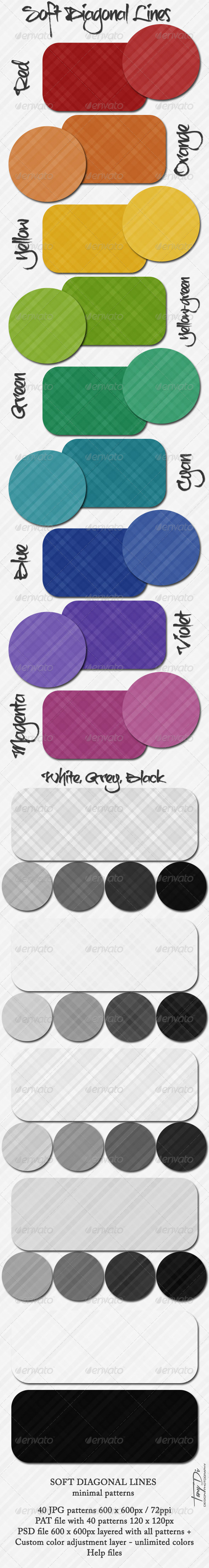 Soft Diagonal Lines Patterns - Miscellaneous Textures / Fills / Patterns