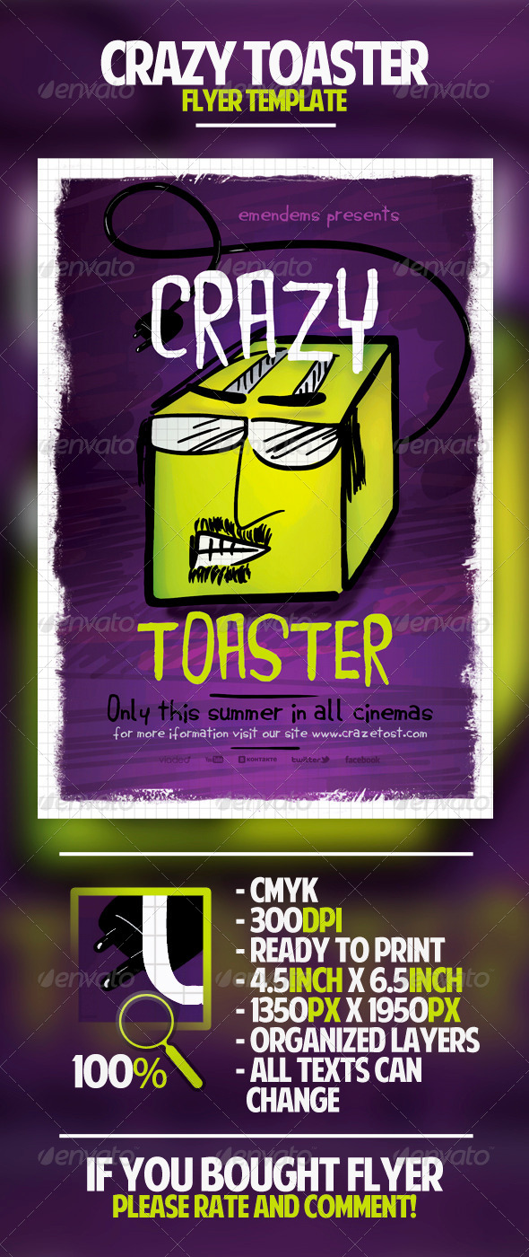 Crazy Toaster Flyer Template Crazy Toaster Flyer Template