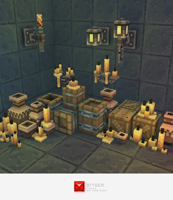 Low Poly 3D Pixel Dungeon Deco Set 01 Low Poly 3D Pixel Dungeon Deco Set 01