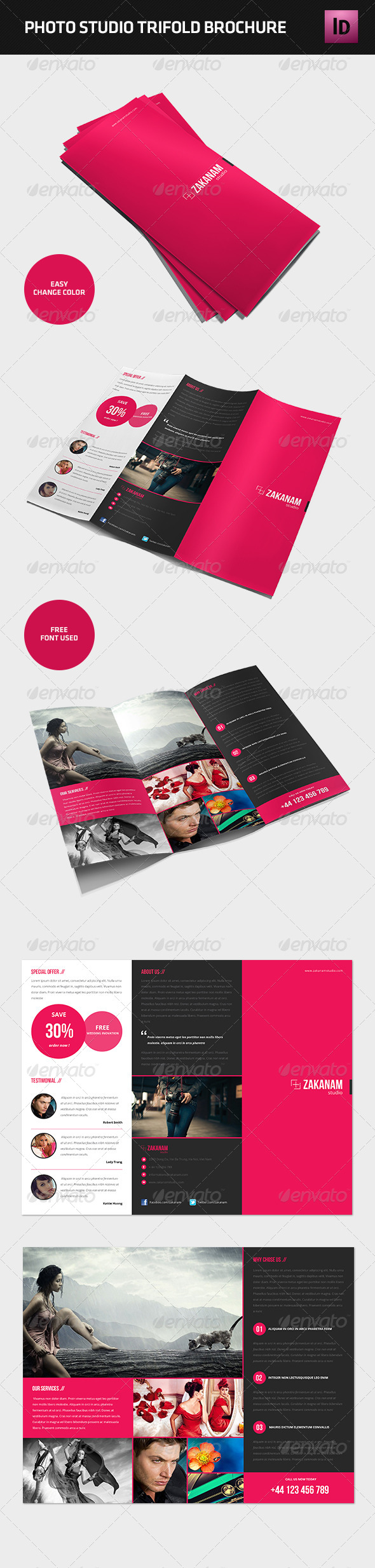 Modern Photography Studio Tri-Fold Brochure Modern Photography Studio Tri-Fold Brochure