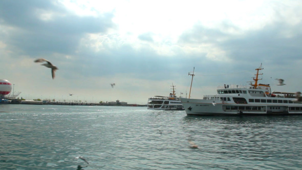 Ferries Passing By in Bosphorus Ferries Passing By in Bosphorus