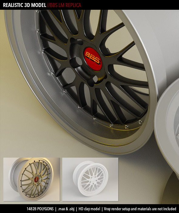 Realistic BBS LM Wheel Model - 3DOcean Item for Sale