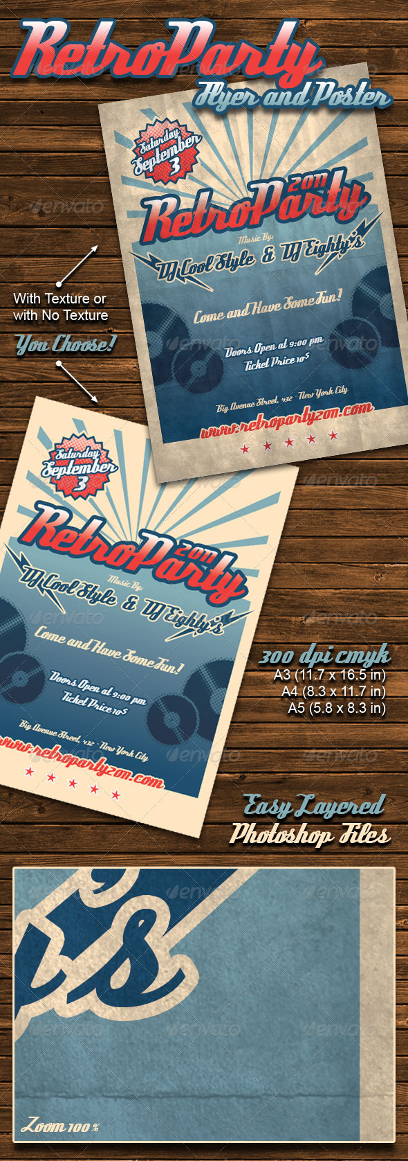 Retro Party Flyer Poster