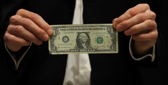 Businessman Rumpling Dollar Businessman Rumpling Dollar