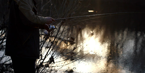 Spin Fishing And Sunshine Bokeh In River Water Spin Fishing And Sunshine Bokeh In River Water