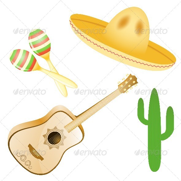 Set of Various Mexican Images Set of Various Mexican Images