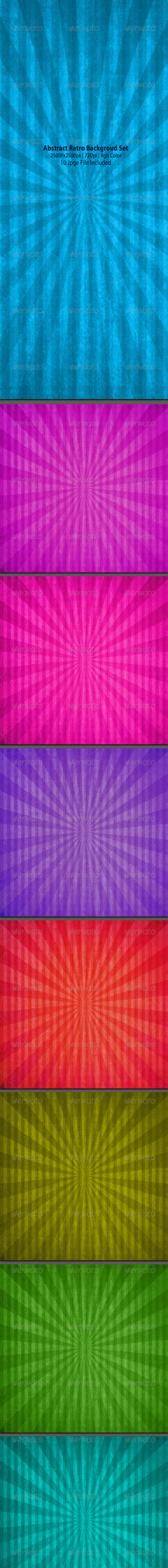 Abstract Retro Background Set - Abstract Backgrounds