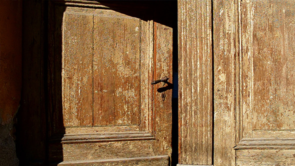 Old Wooden Door is Closing Old Wooden Door is Closing