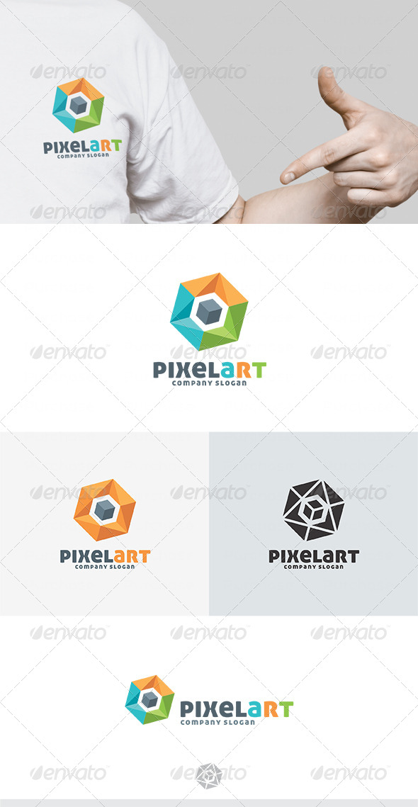 Pixel Art Logo - Vector Abstract