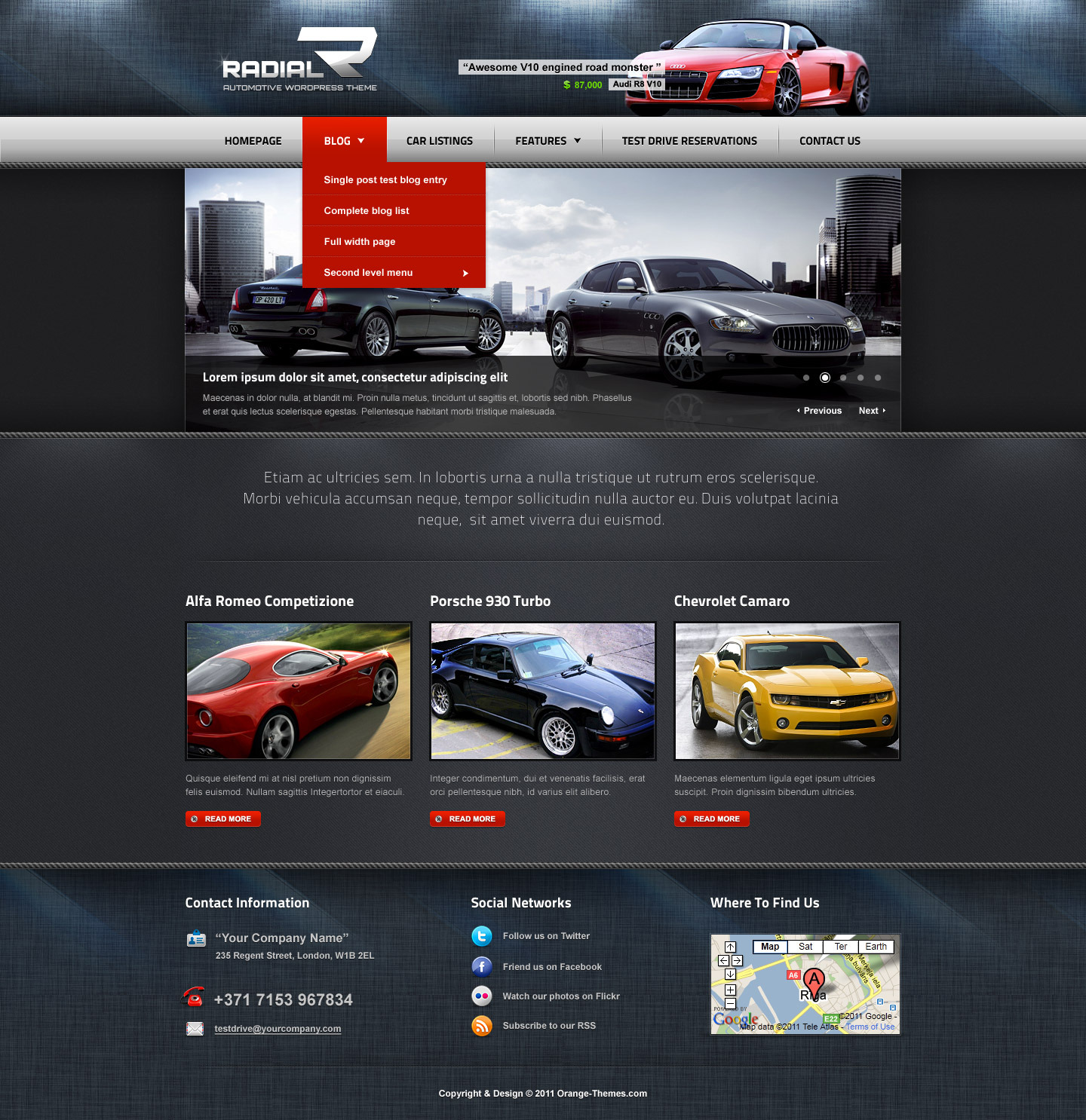 Automotive WordPress Themes Radial - Premium Automotive & Tech WordPress Theme by ...