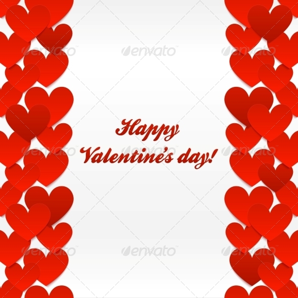 Red Hearts Valentines Day Greeting Card