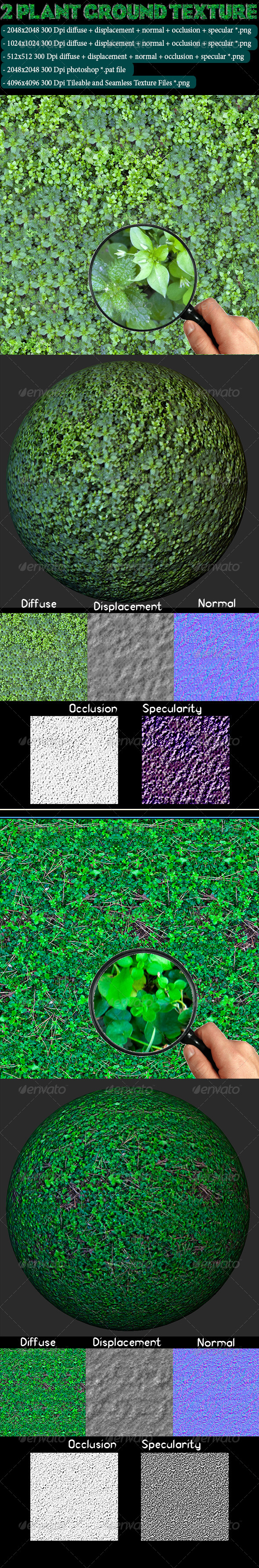 2 Plant Ground Texture - 3DOcean Item for Sale