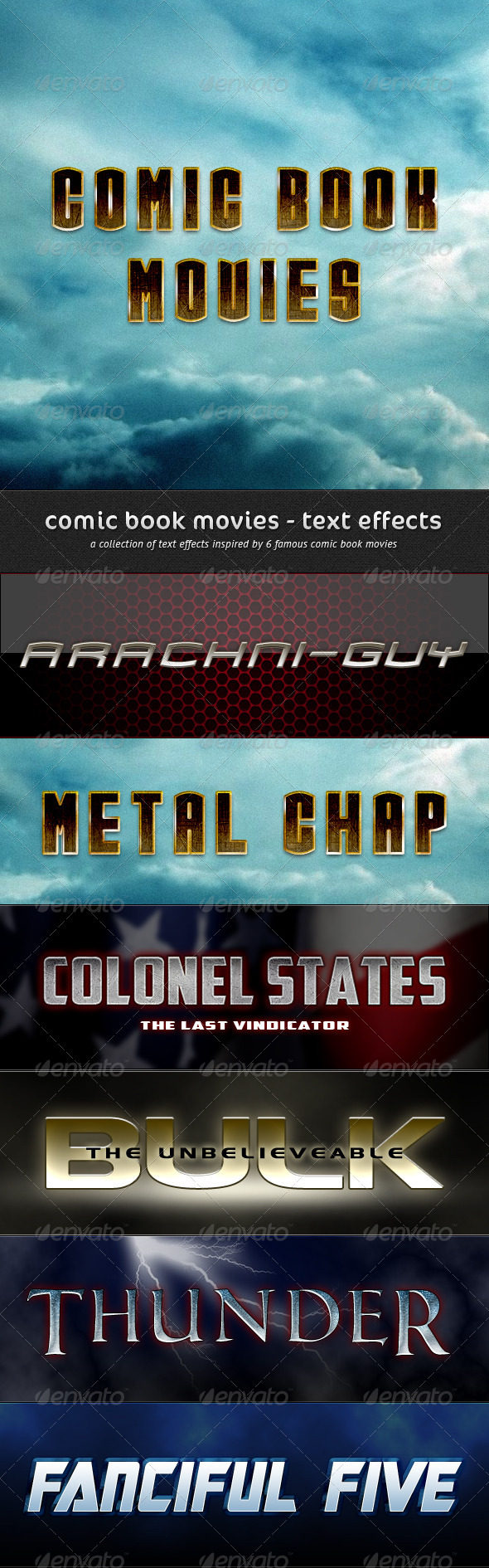 Comic Book Movie - Text Effects - Text Effects Styles