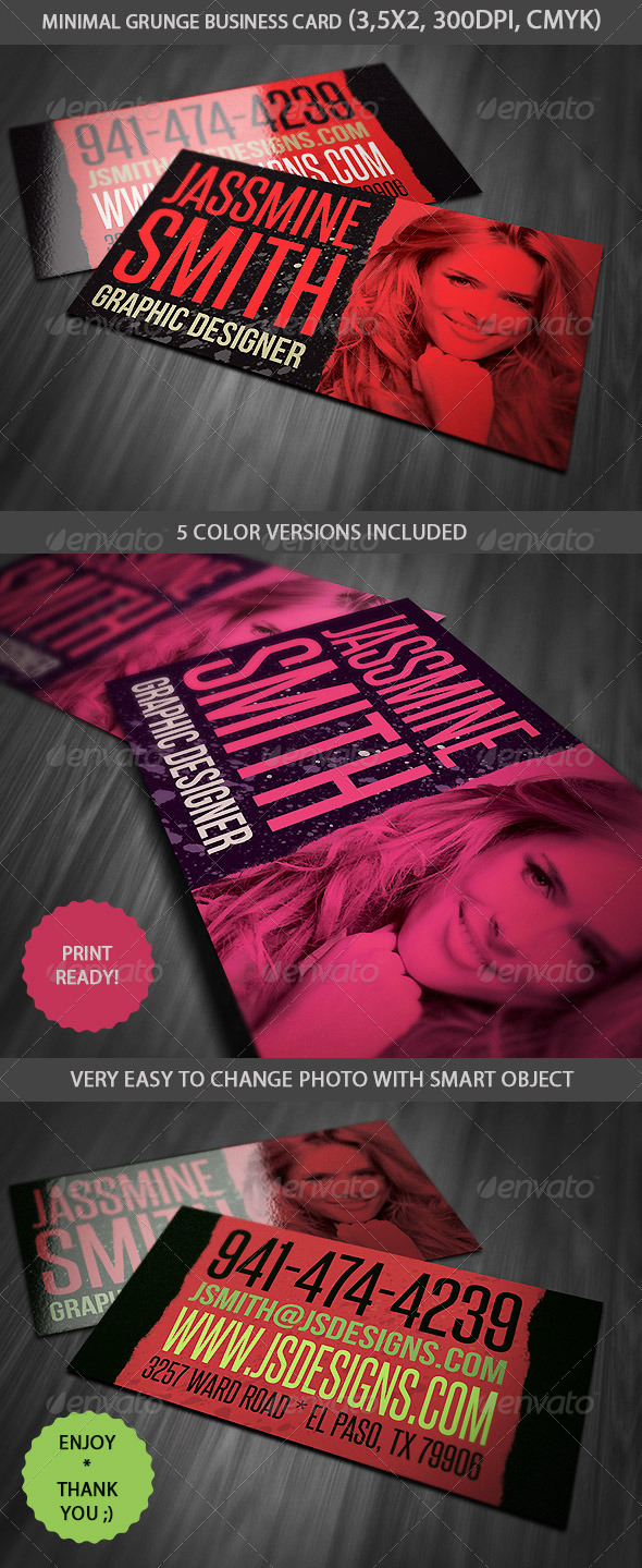 Minimalistic Grunge Business Card - Grunge Business Cards