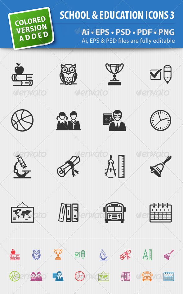 School and Education Icons-Set 3 School and Education Icons-Set 3