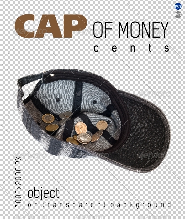 Cap of Money coins cents on Transparent Backgrou Cap of Money coins cents on Transparent Backgrou