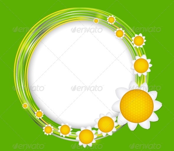 Abstract Background with Frame and Flowers Abstract Background with Frame and Flowers