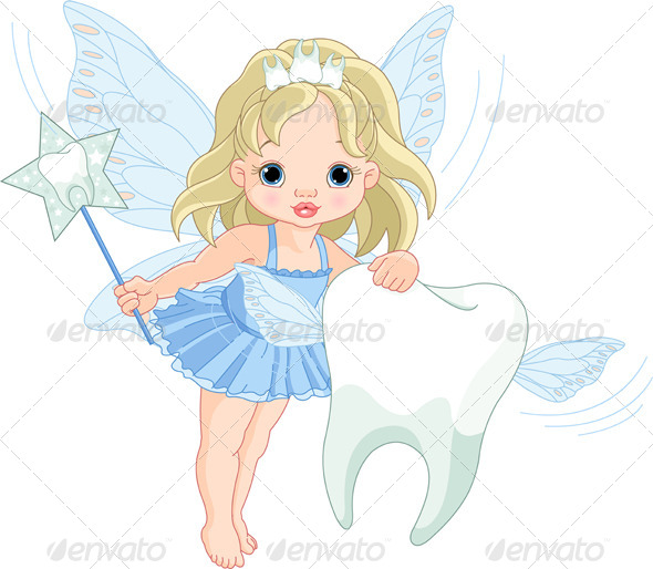 Tooth Fairy Flying with Tooth
