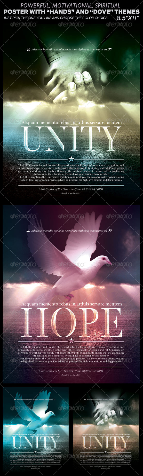 Spiritual Poster with Two Themes - Flyers Print Templates