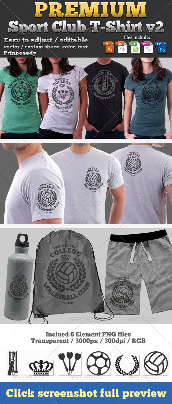 Premium Sport Club T-Shirt V2 Template Premium Sport Club T-Shirt V2 Template
