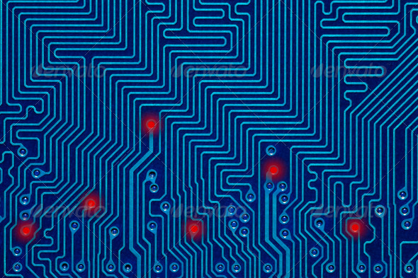 blue printed circuit board