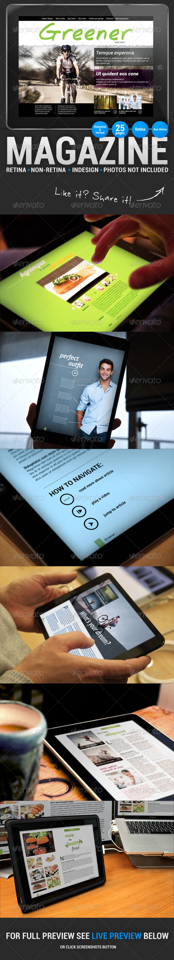 GraphicRiver Greener 25 Pages iPad Magazine 4682134 GraphicRiver Greener 25 Pages iPad Magazine 4682134