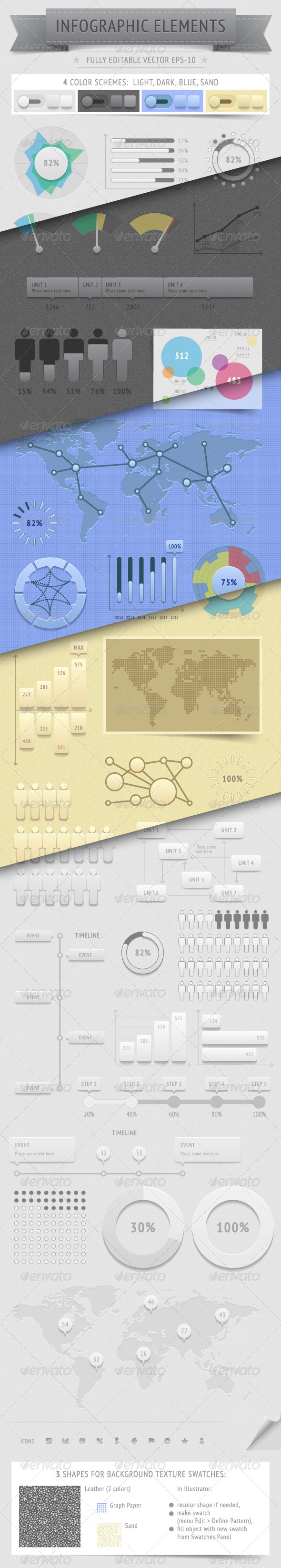 Infographics Design Elements 4 Color Schemes Infographics Design Elements 4 Color Schemes