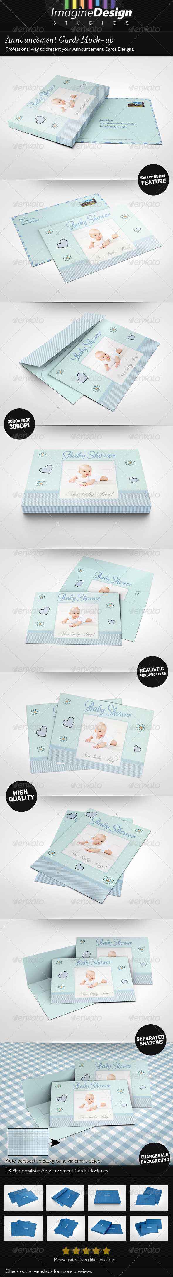 Announcement Cards Mock-Ups Announcement Cards Mock-Ups
