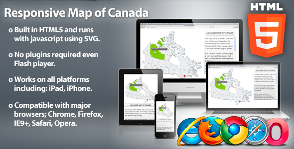 Responsive Map of Canada HTML5 Responsive Map of Canada HTML5
