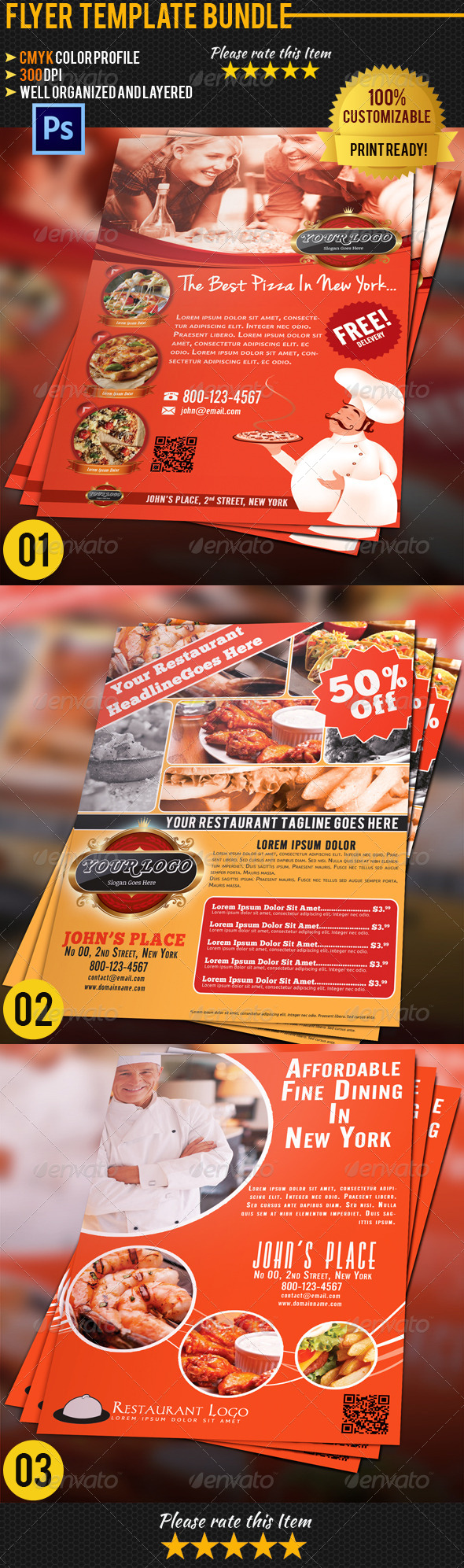 Restaurant Flyer Bundle 01