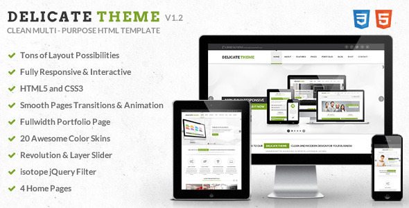 Delicate - Responsive Multipurpose HTML5 Template