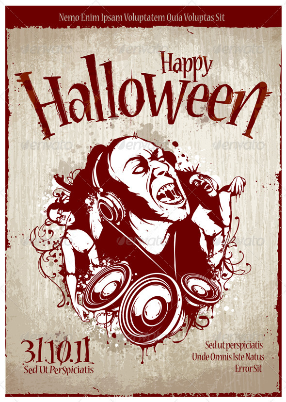 Grungy poster for halloween party Grungy poster for halloween party
