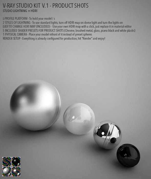 Vray Studio Setup v.1 - Product Shots - 3DOcean Item for Sale