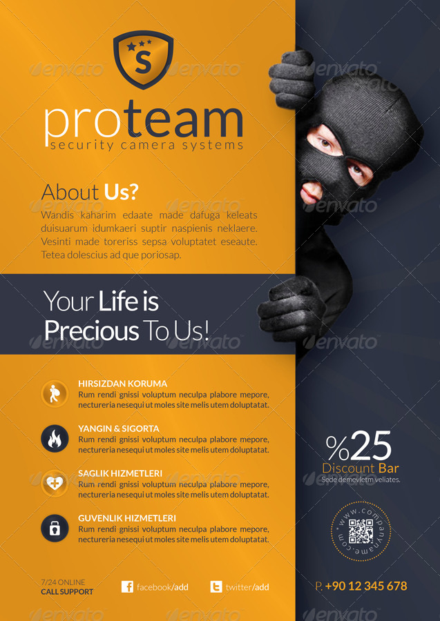 Security Systems Flyer Template by grafilker  GraphicRiver