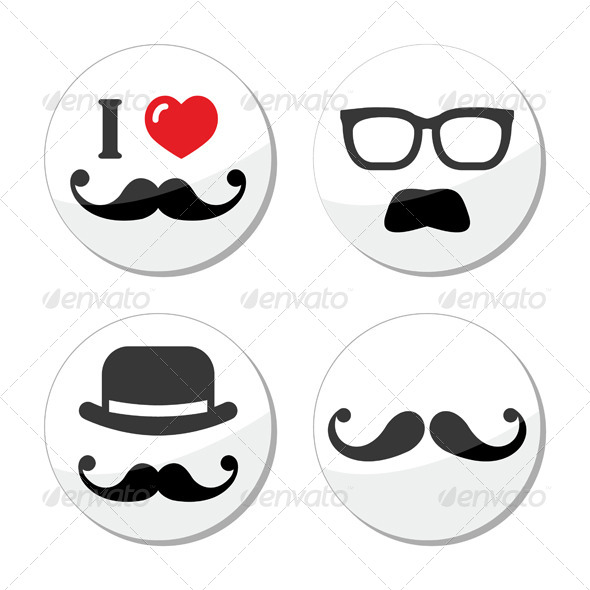 I love mustache moustache icons set I love mustache moustache icons set