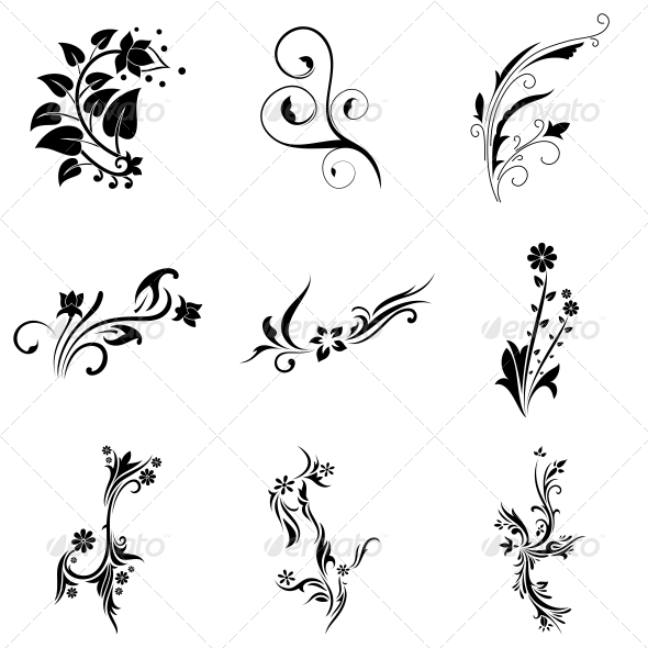 Abstract Tribal Decorative Flowers Vector Pack Abstract Tribal Decorative Flowers Vector Pack
