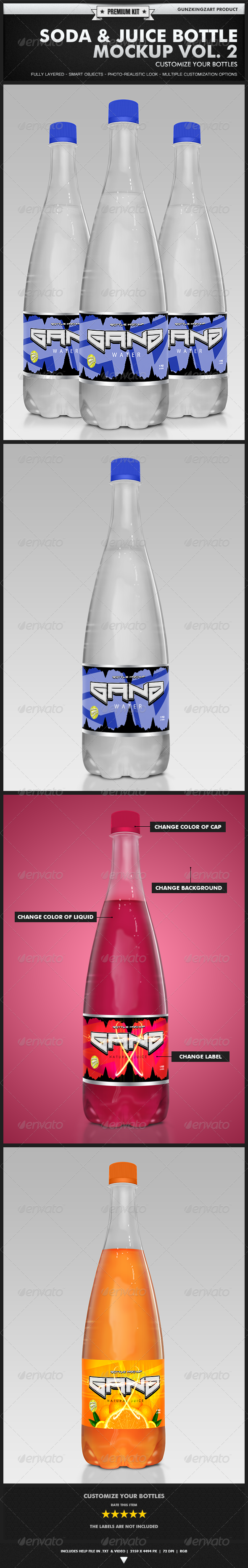 Soda u0026 Juice Bottle Mockup Vol. 2 - Premium Kit