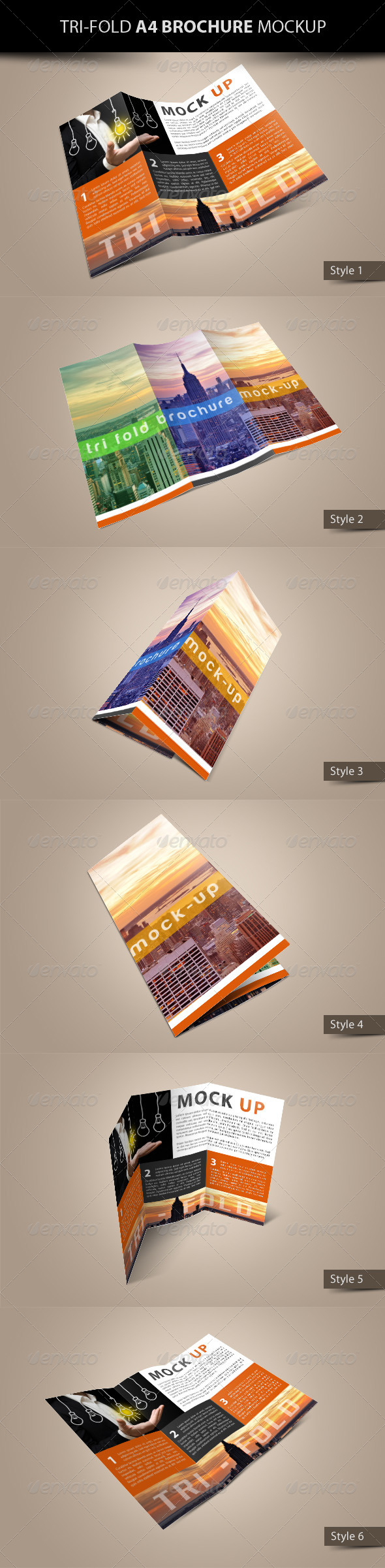 Tri-Fold A4 Brochure Mock-Up Tri-Fold A4 Brochure Mock-Up