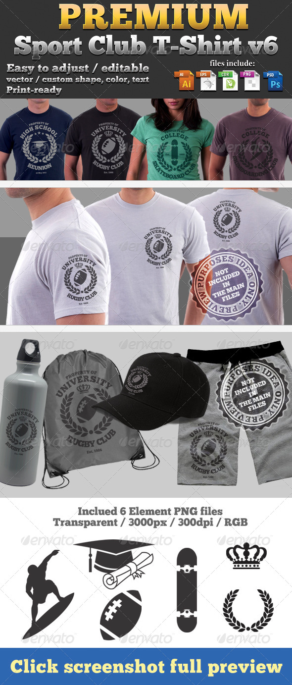 Premium Sport Club T-Shirt V6 Template Premium Sport Club T-Shirt V6 Template