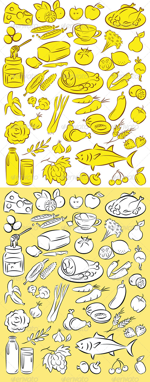 Healthy Food Vector Healthy Food Vector