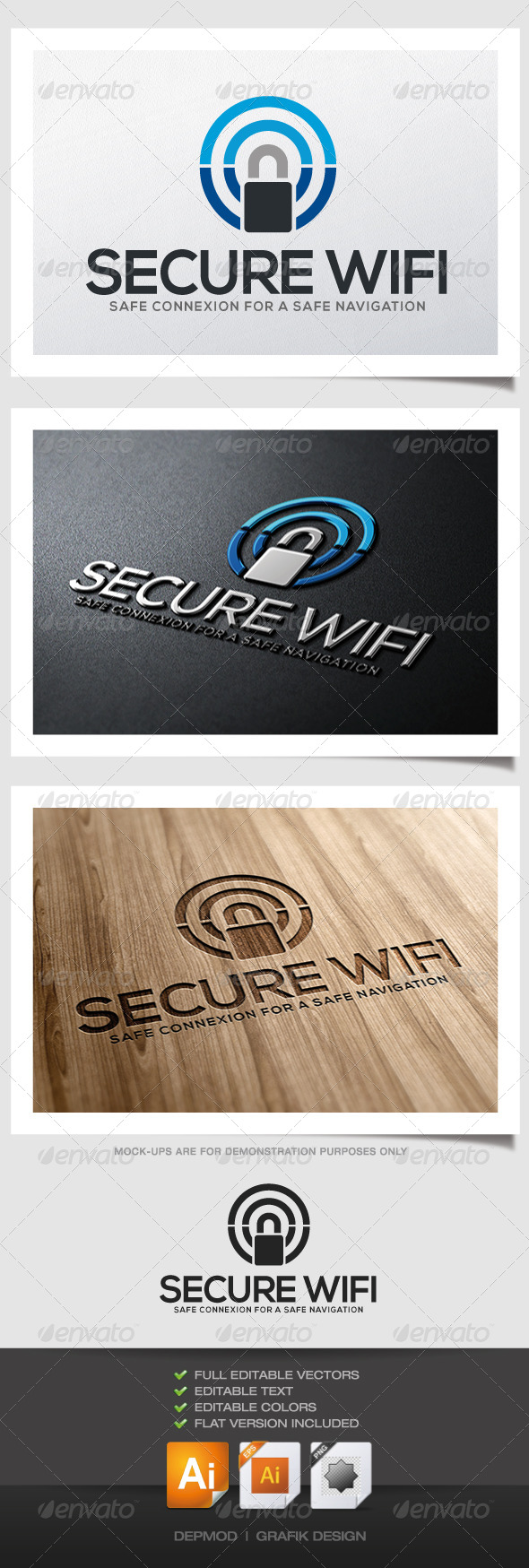 Secure WiFi Logo - Symbols Logo Templates