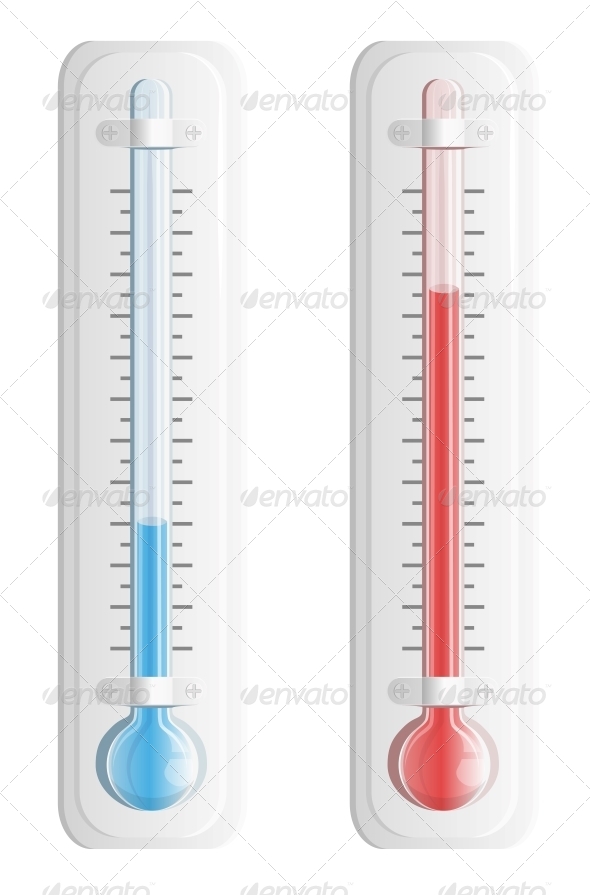 Thermometer Hot and Cold Temperature Vector Thermometer Hot and Cold Temperature Vector