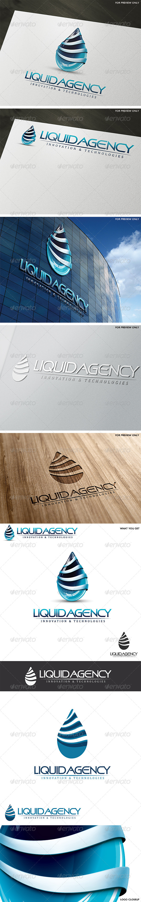 3D Liquid Agency Logo Template
