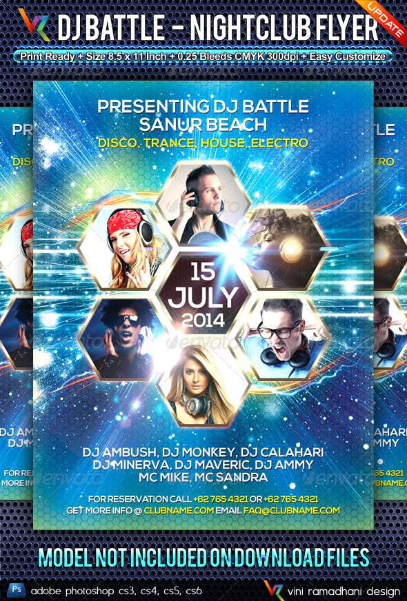 DJ Battle NightClub Flyer DJ Battle NightClub Flyer