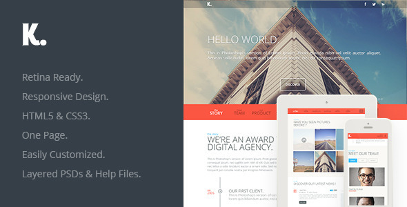 K. Responsive HTML5 One Page