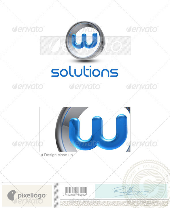 W Logo 3D-288-W W Logo 3D-288-W