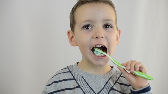 Child Brushing His Teeth Child Brushing His Teeth