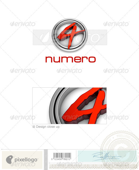 Numbers Logo - 3D-24 - Numbers Logo Templates