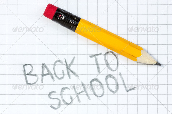 Back to school written on a squared