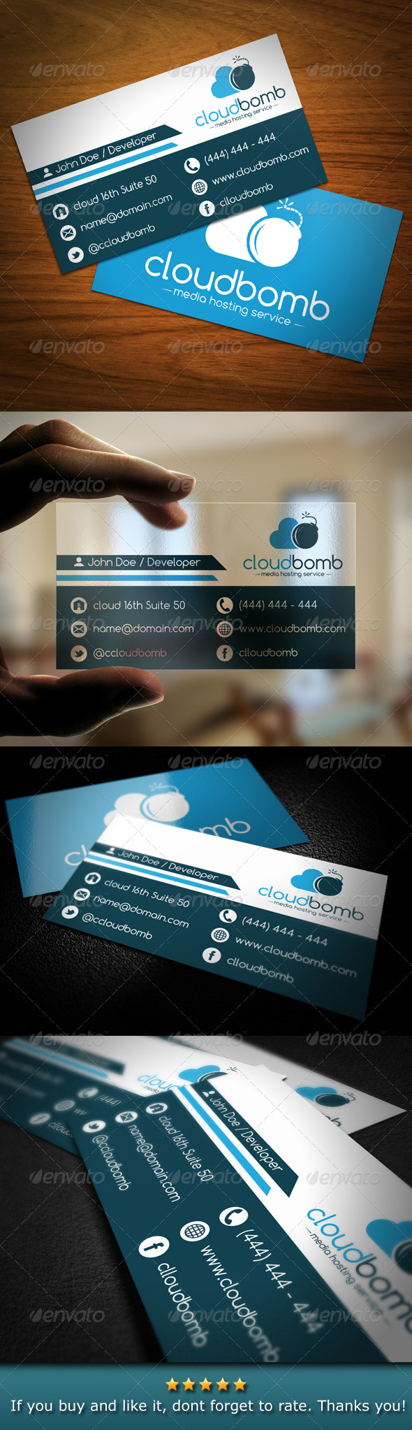 Media Cloud Bomb Business Card Media Cloud Bomb Business Card